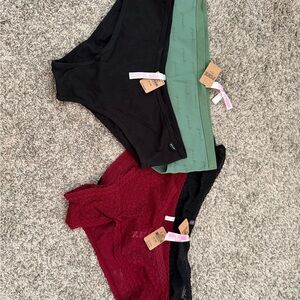 PINK by Victoria's Secret Black, Green & Burgundy Panties- All 4 sold together